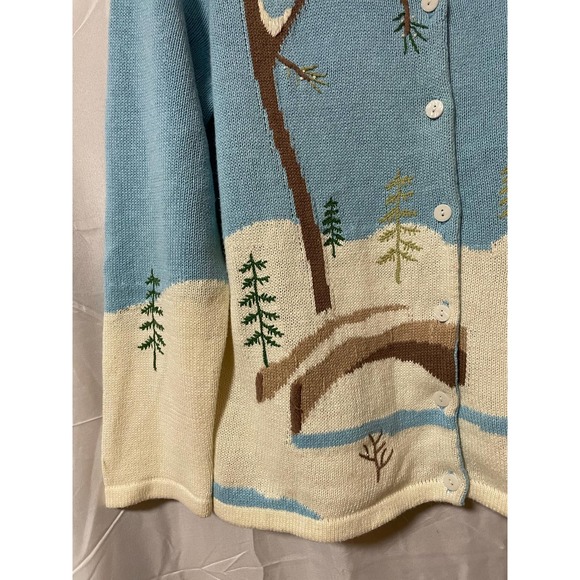 Christopher & Banks Snowy Forest Scene Sweater, Size XL - Picture 3 of 5
